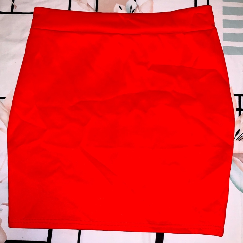 Orange Pencil Skirt